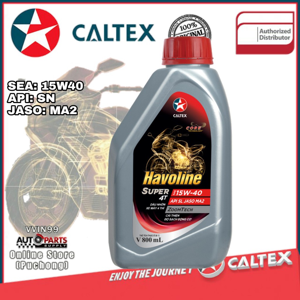 Dầu Nhớt Xe Số Gốc Khoáng Caltex Havoline Super4T 15w40 800ml