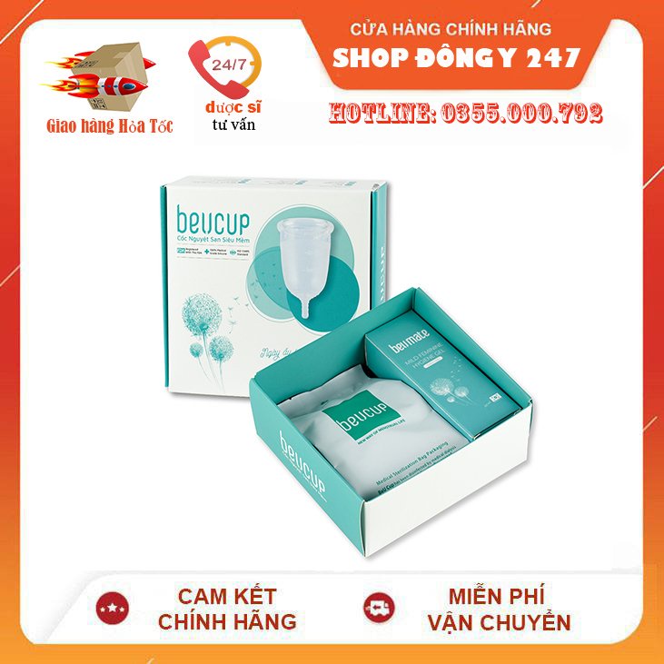 ✅Cốc Nguyệt San BeUcup Silicol Y Tế Wacker Đức Siêu Mềm, Đạt Chuẩn FDA Hoa Kỳ, Hàng Chính Hãng [Freeship] ❤️