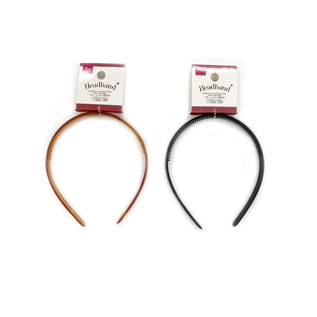 Daiso Bờm Tóc (11.9Cmx1Cmx14Cm) (Cái) Headband -Tortoiseshell - Black-