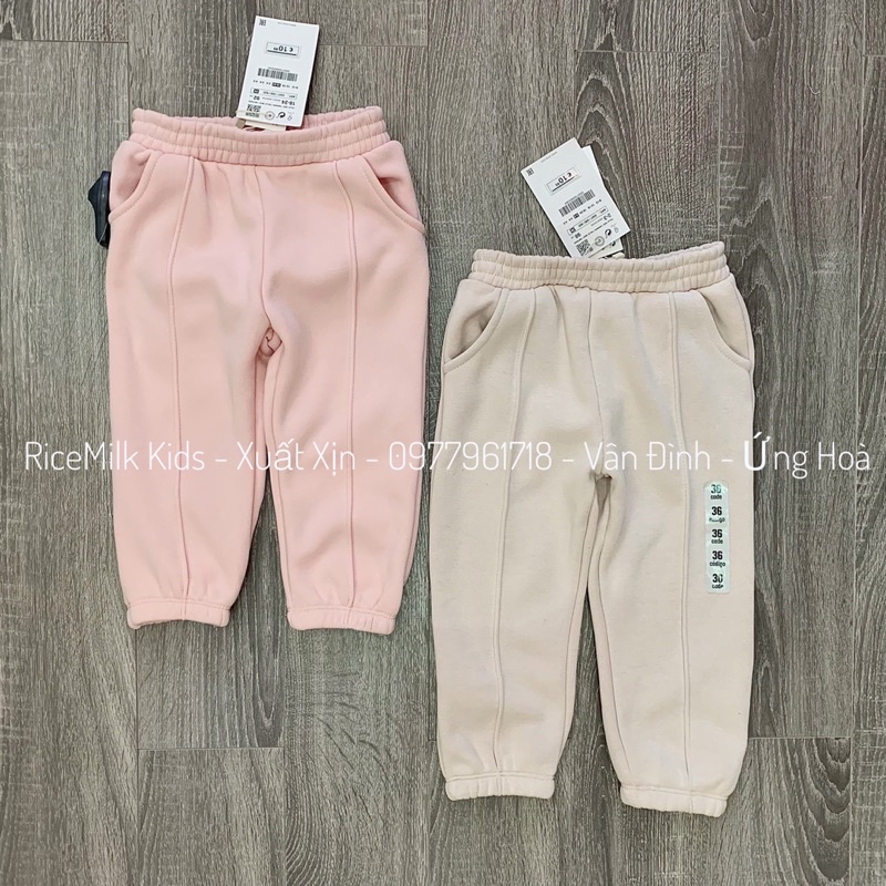 Quần jogger lót lông Zara xuất dư xịn cho bé gái bé trai