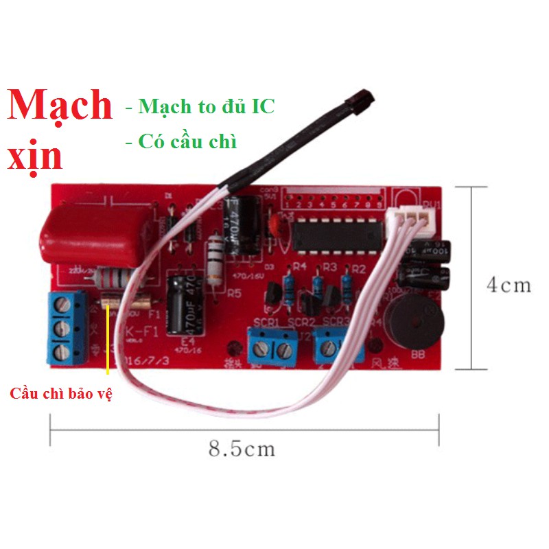 Mạch điều khiển quạt từ xa mạch đỏ có ic bảo vệ quá áp - NSC Việt Nam