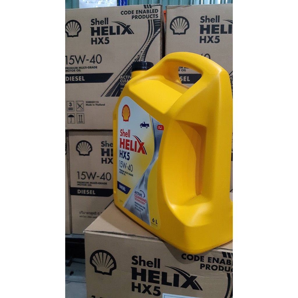 Dầu nhớt Shell Helix HX5 Diesel 15W40 6L, dùng cho động cơ máy dầu