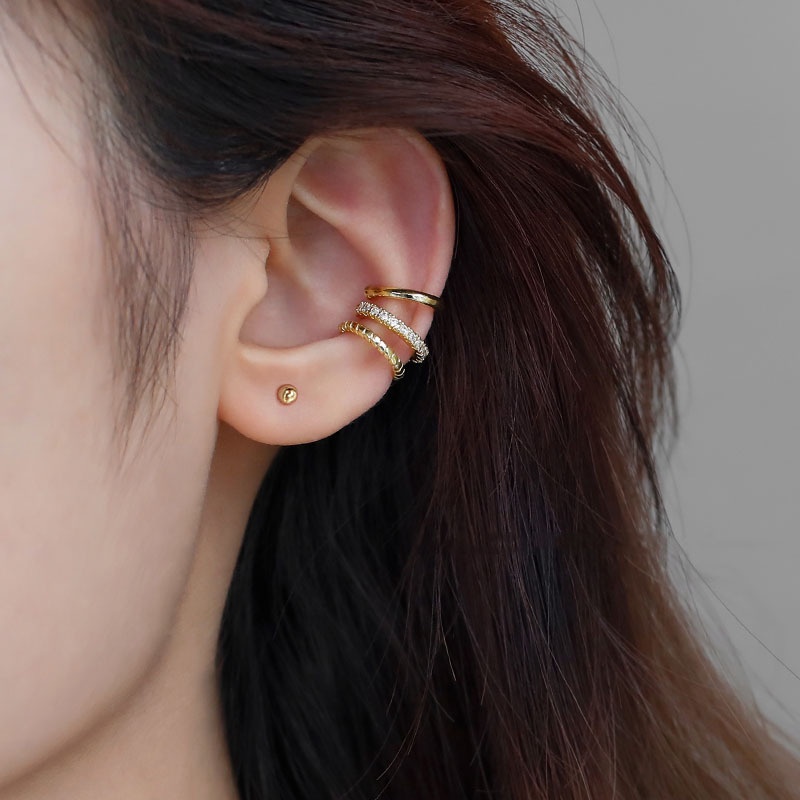 (0450) Bộ Set 3 Khuyên Kẹp Vành Tai Đơn Giản Thanh Lịch