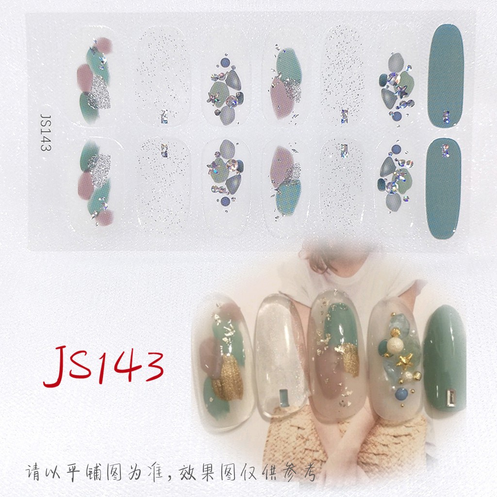 [Hàng mới về] Bộ 14 miếng dán trang trí móng tay không độc hại Js141-Js160