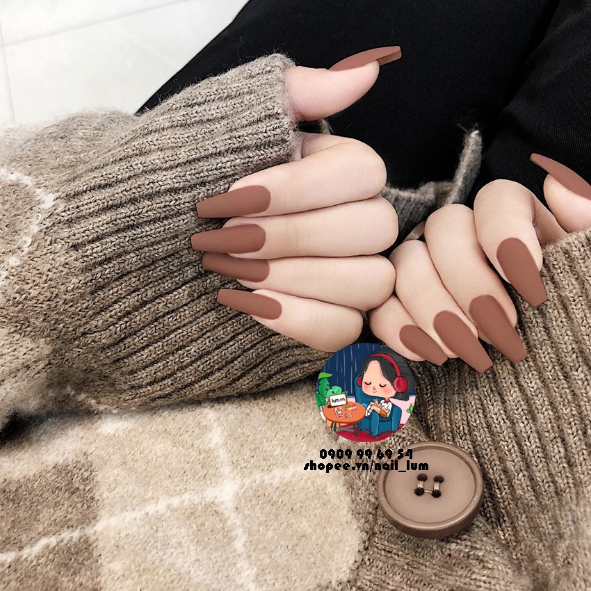 Móng Giả - Nail Dài Đơn Màu [Sẵn Keo - Đóng Hộp 24 Mẫu Đủ Size]