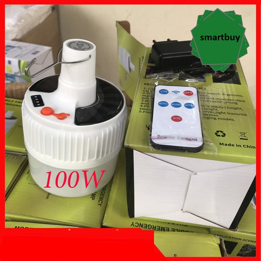 Bóng đèn 100W tích điện năng lượng mặt trời 100W siêu sáng