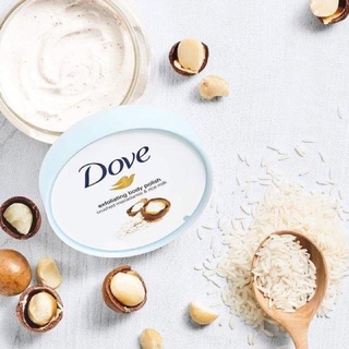 Tẩy tế bào chết toàn thân Dove 298g Macca và sữa gạo
