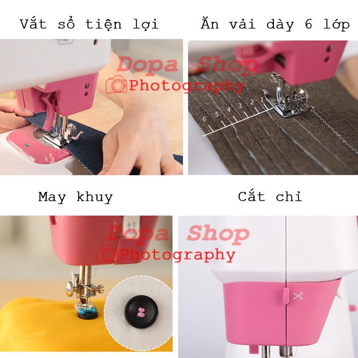Máy may mini gia đình cao cấp xuất xứ Nhật Bản siêu bền - bảo hành 24 tháng (dopa)