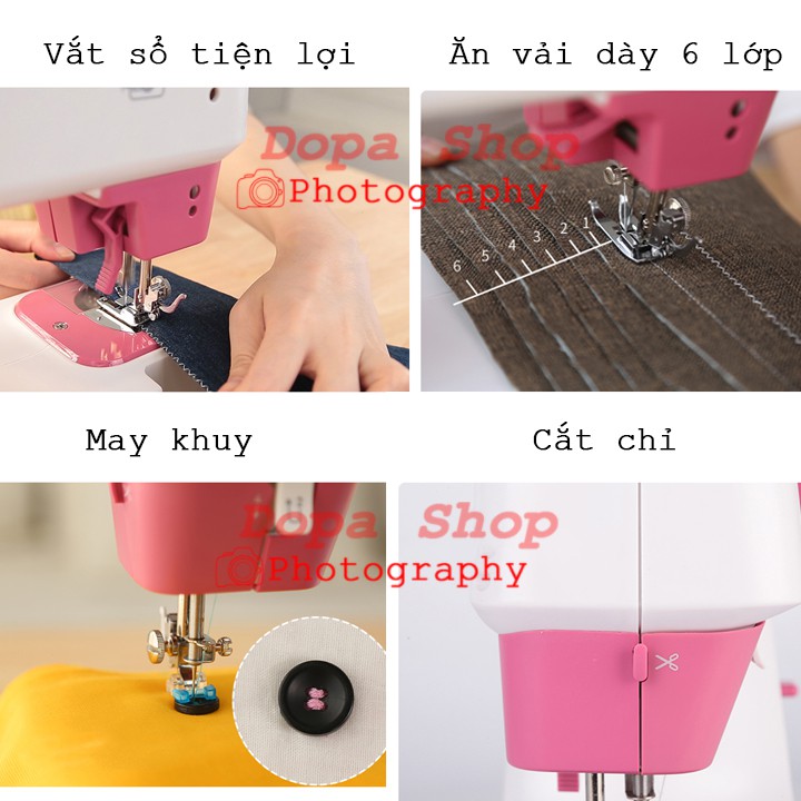 Máy khâu mini Sakura nhật,máy may điện đa năng không kén vải với 2 chế độ may điện và pin - bảo hành chọn đời (dopa)