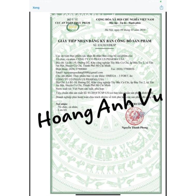 Viên dầu cá OMEGA 3 FORT giúp  giảm mỡ máu, bổ não, duy trì sức khỏe tim mạch