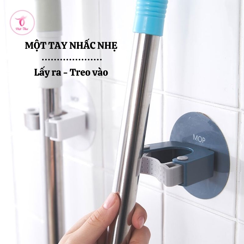 Móc dán tường kẹp cây lau nhà chịu lực tốt Việt Thư, siêu dính, chống nước