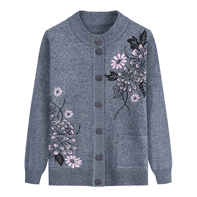 Áo khoác len cardigan _áo len trung niên nữ cúc cài phong cách sang trọng món quà tặng ý nghĩa cho bà cho mẹ