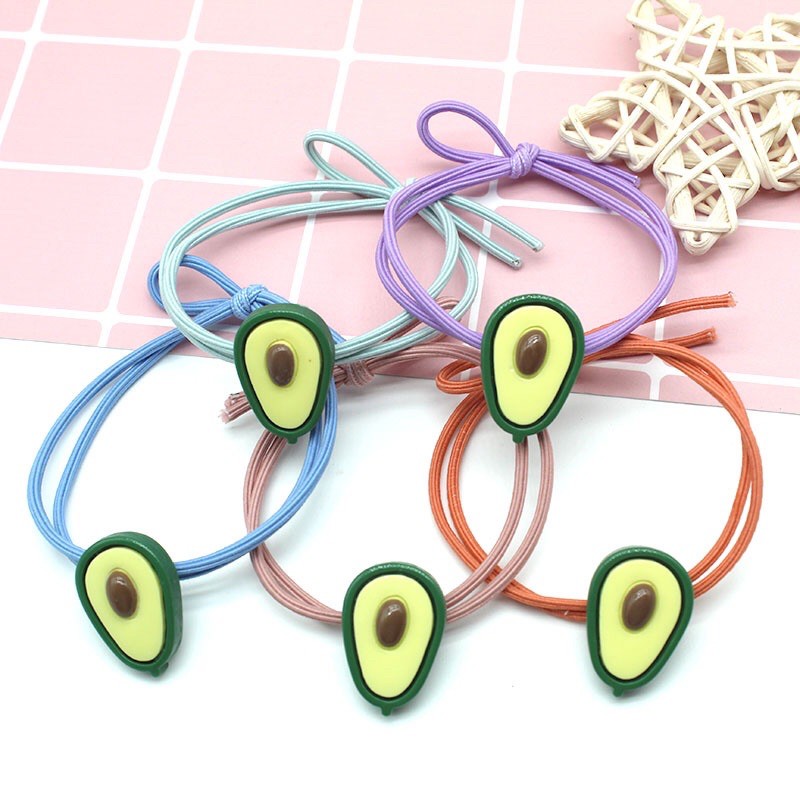 Dây Cột Tóc, Buộc Tóc Đính Hình Trái Bơ Sang Xịn Mịn - Sunni Shop