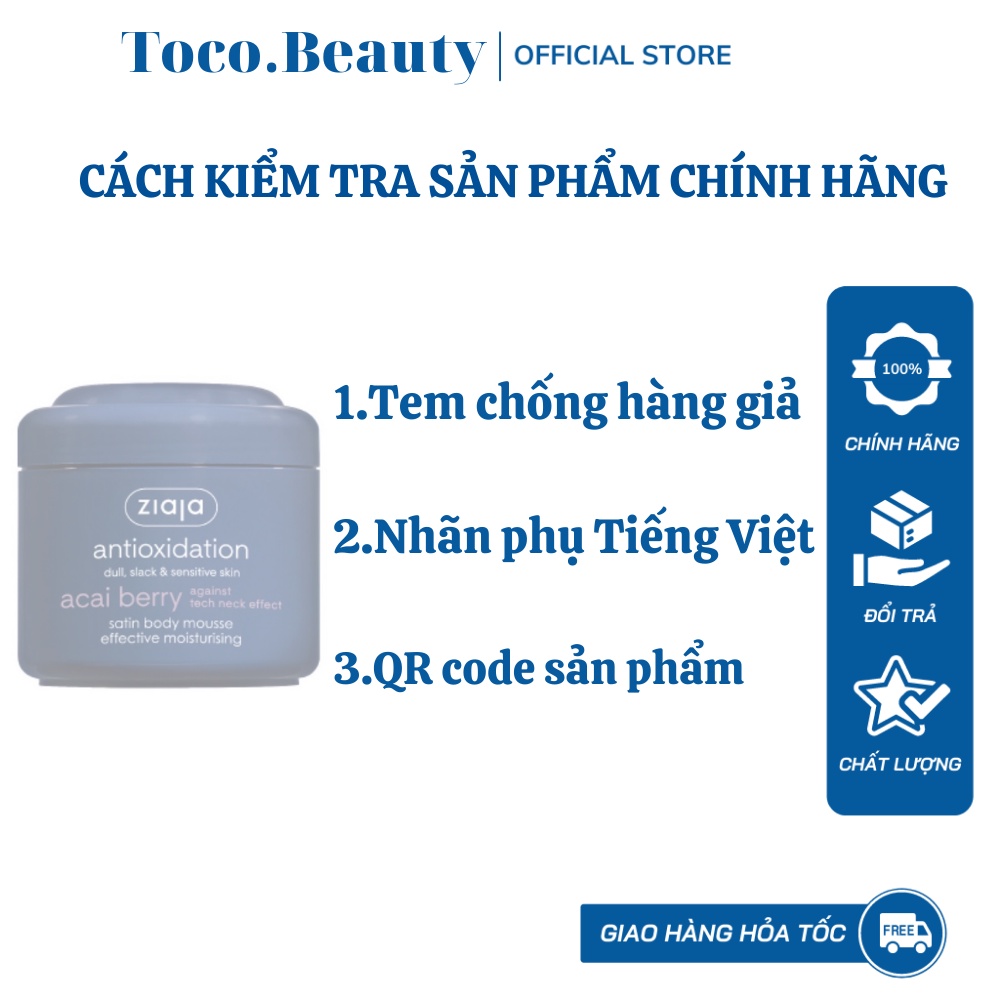 DƯỠNG THỂ CẤP ẨM SÂU, CHỐNG OXY HÓA, NGĂN NGỪA LÃO HÓA ZIAJA ACAI BERRY 200ML