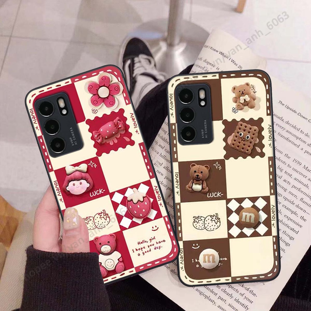 Ốp lưng Oppo Reno6 / Reno6 Z 5G / Reno 6 hình gấu, kẹo dễ thương cute
