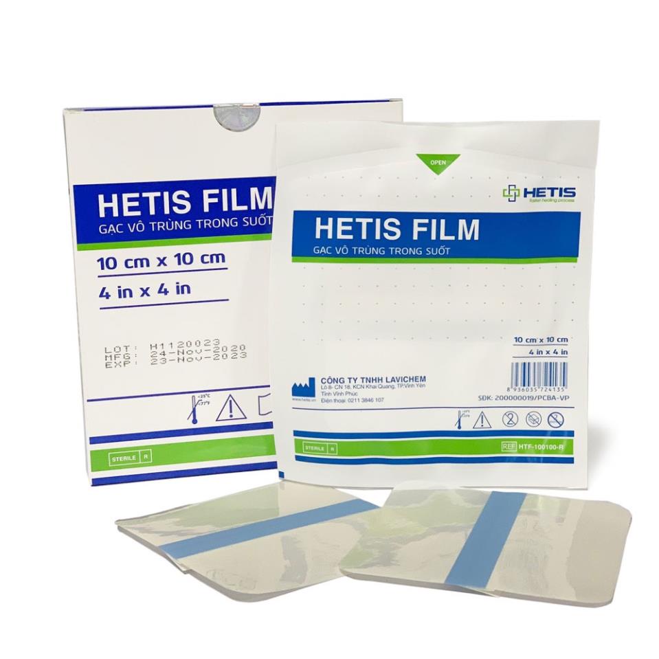 Tách lẻ Gạc HETIS FILM trong suốt chống thấm nước, làm gạc thứ cấp, dán hình xăm size lớn 20x20cm  HTF