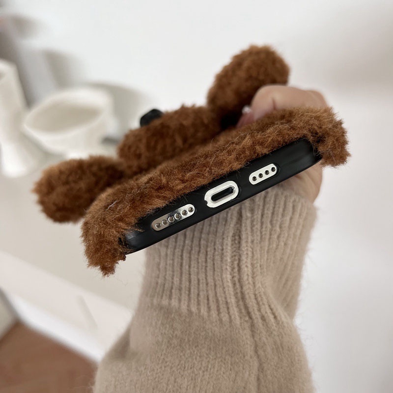 Ốp điện thoại Dog bông cho IPhone 13 Pro Max 12 Pro Max 11 Pro Max X XS XR XSMax 8 7 6 6s Plus