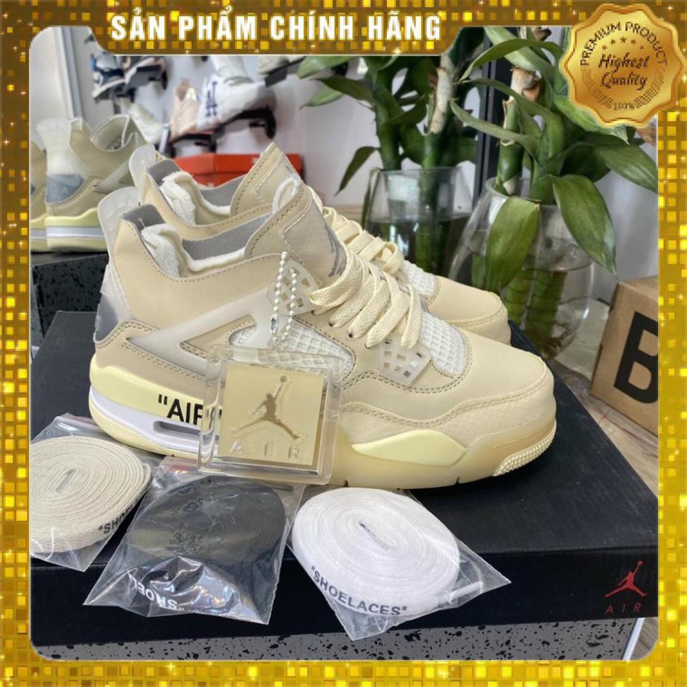 Giày Jordan 4 OFF WHITE, giày thể thao JD4 thời trang nam nữ full box bill phụ kiện