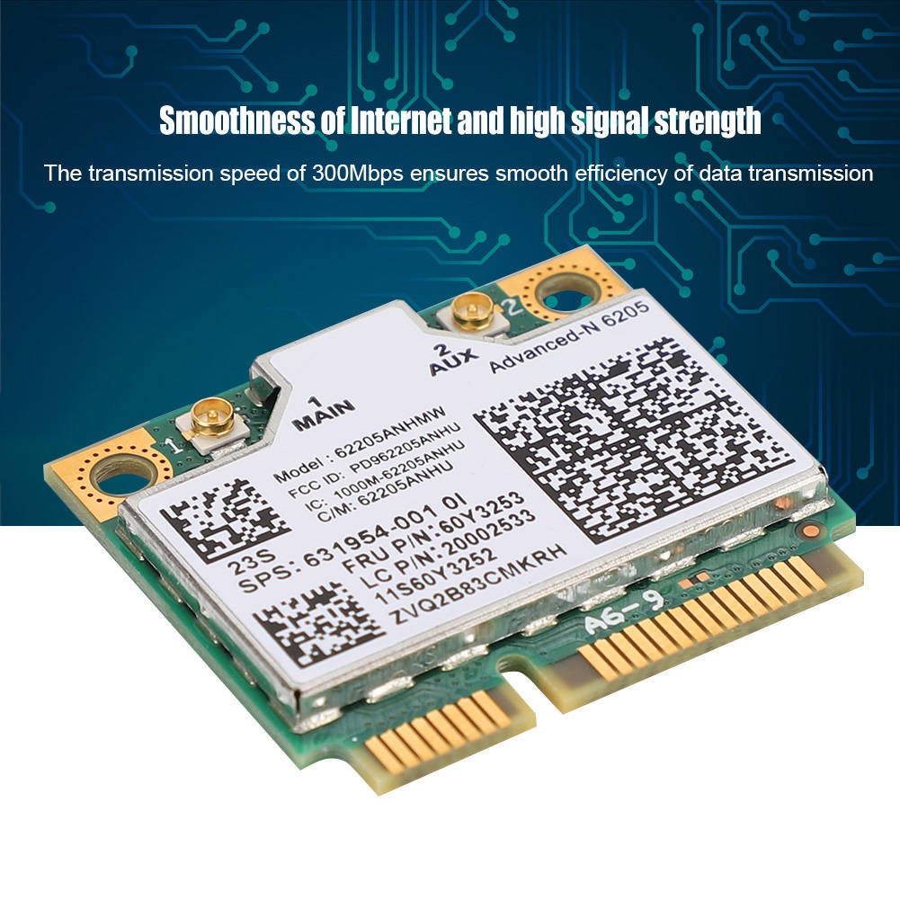 Card Mạng Không Dây 300mbps Cho Intel Wireless-N 6205 Mini Pci-E | BigBuy360 - bigbuy360.vn