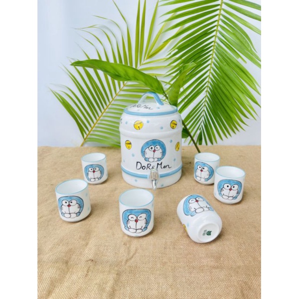 Bình đựng nước họa tiết gốm sứ Bát Tràng dung tích 1,5 lít