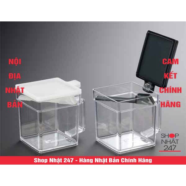 [Hỏa Tốc HN] Lọ gia vị dáng vuông màu trắng Inomata 400ml Nội địa Nhật Bản