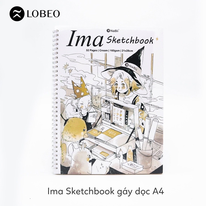 [Mã LIFEB04ALL giảm 10% tối đa 15K đơn 0Đ] [ LỖ STORE ] Sổ vẽ Nabii Ima Sketchbook - 160gsm 32 trang