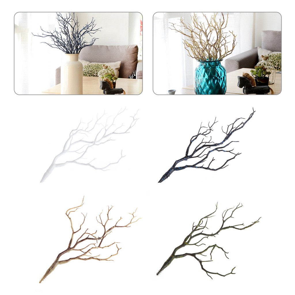 Nhánh cây khô nhân tạo bằng nhựa hình chim công dành cho trang trí tiệc cưới