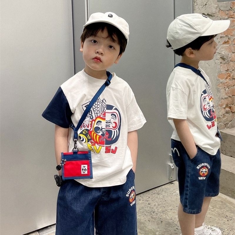 Set Đồ Mùa Hè 2 Món Gồm Áo Tay Cộc In Họa Tiết Hoạt Hình + Quần Ngắn Cho Bé Trai
