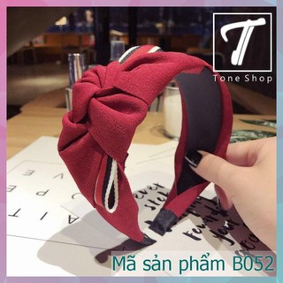 Băng Đô Cài Tóc Nữ Tone Shop Băng Đô Bản To Thắt Nơ Màu Đỏ B052