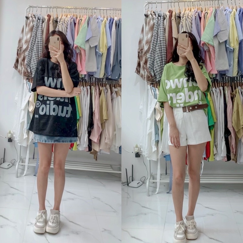 [Ảnh thật/Video]Áo phông OHwo to rộng Hàn Quốc Áo phông basic