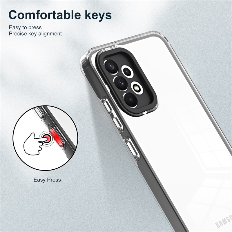 Ốp Điện Thoại PC Viền TPU Mềm Trong Suốt 3 Trong 1 Cho Samsung Galaxy A13 A23 LTE A52 A52S A33 A53 A73 A12 M12 A32 A72 A51 A71