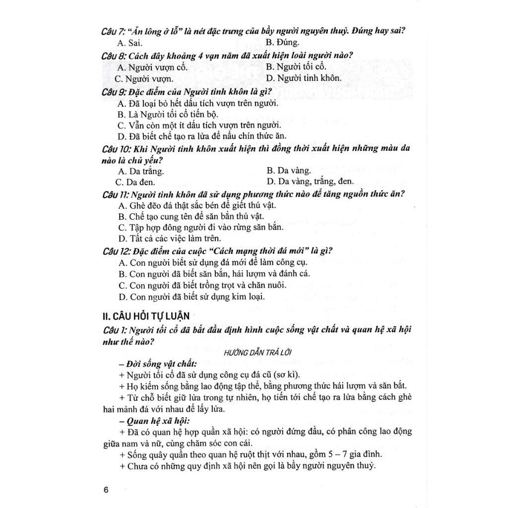 Sách Tham Khảo - Trả Lời Câu Hỏi Trắc Nghiệm Và Tự Luận Lịch Sử 10 (Dùng Chung Cho Các Bộ SGK Hiện Hành) - HA