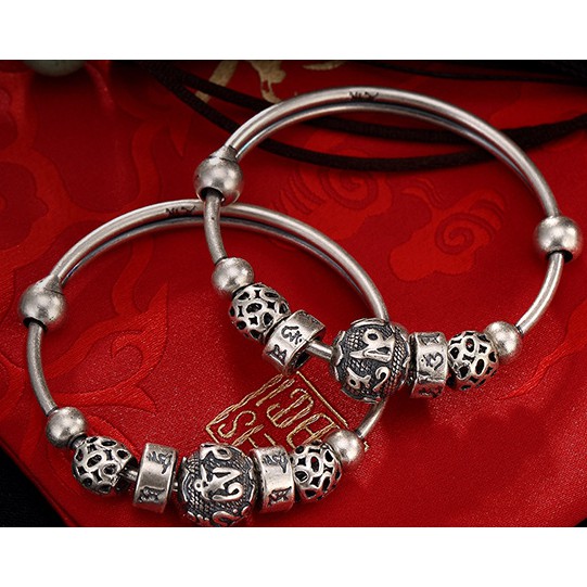 VÒNG TAY KHẮC OM MANI PADME HUM DÀNH CHO BÉ - VT301