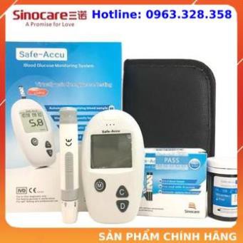 Máy đo đường huyết, Máy thử đường huyết safe- accu SINOCARE tặng 50 que + 50 kim lấy máu