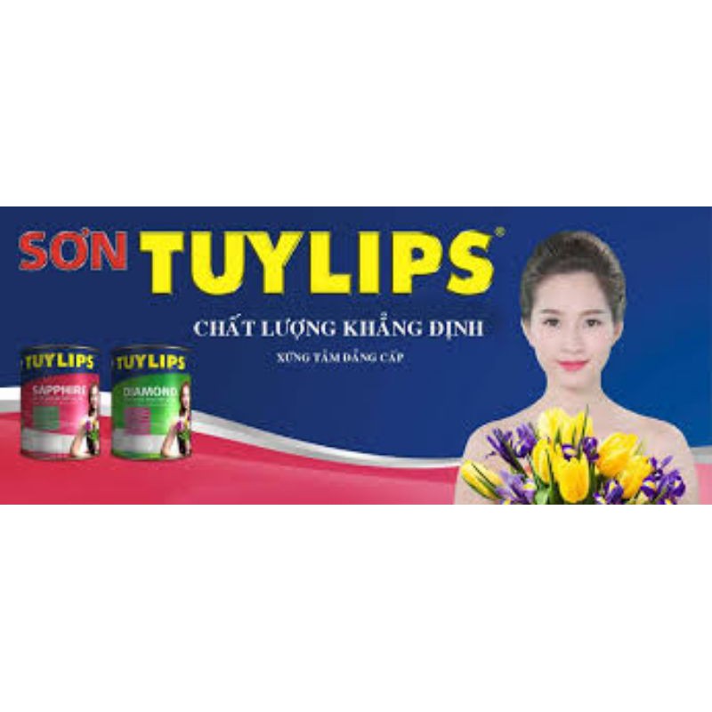 Sơn Siêu Trắng mịn Nội thất Tuylips Super White Lon 5L sơn trần trong nhà cao cấp