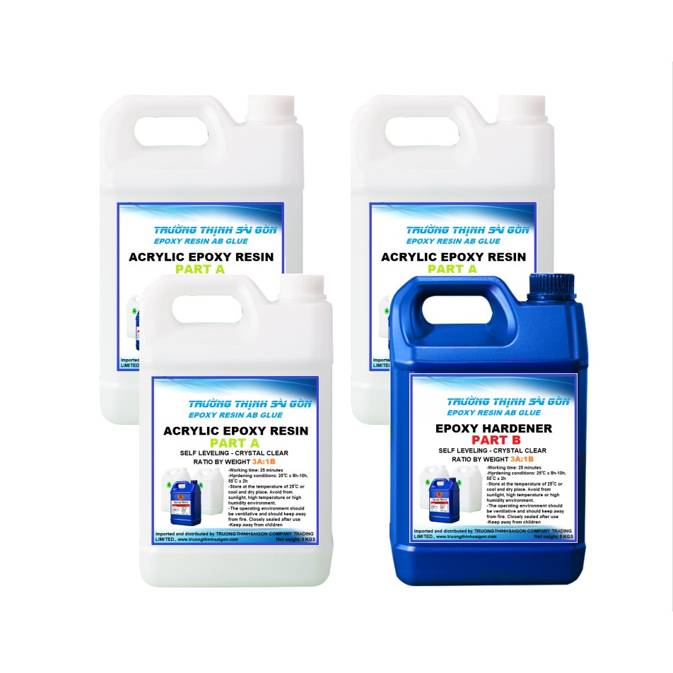 Thùng 20Kg Keo Epoxy Resin đổ tráng bề mặt bàn chịu lực E68AB-F