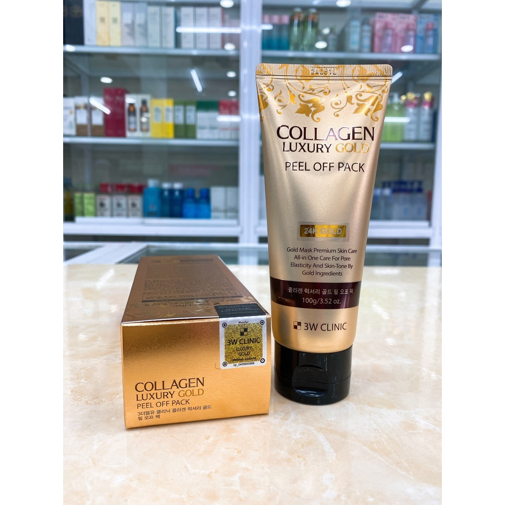 Mặt Nạ Dạng Lột Tinh Chất Vàng 24K 3W CLinic Collagen & Luxury Gold Peel Off Pack Hàn Quốc 100G