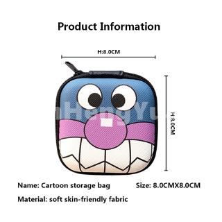 Zipper storage box cute cartoon coin data cable storage bag