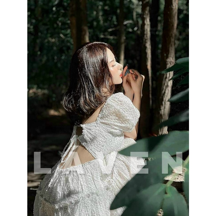 Đầm xòe cổ vuông đi tiệc sang chảnh, váy xòe công chúa tay ngắn cột dây lưng | BigBuy360 - bigbuy360.vn