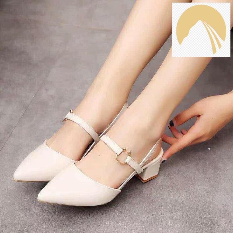 ️🎼 Giày cao gót bít mũi cao 3cm big size 32 33 34 40 41 42 43 ️🎼️🎼