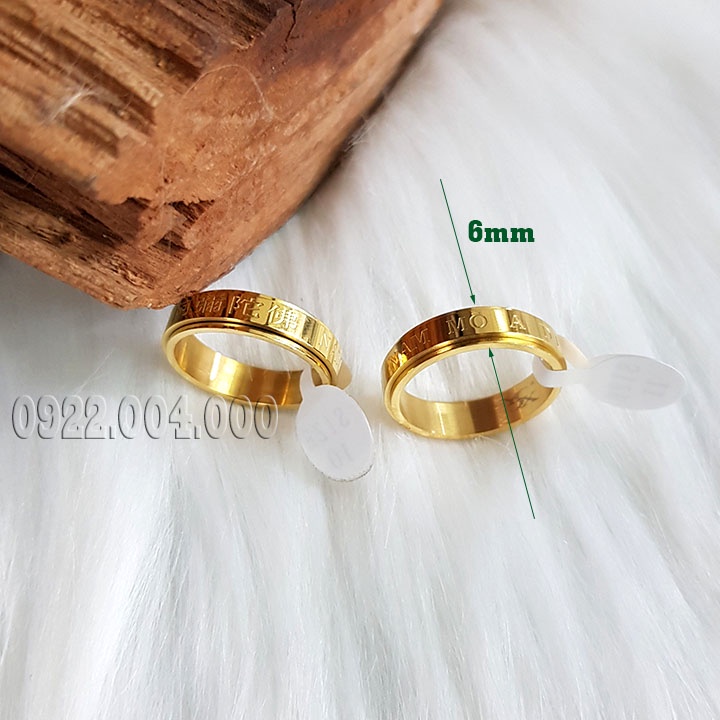 Nhẫn nam mô a di đà phật, nhẫn nữ nam khắc chữ adidaphat.