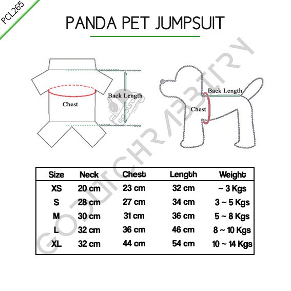 Bộ Áo Liền Quần Hình Gấu Trúc Đáng Yêu Cho Thú Cưng