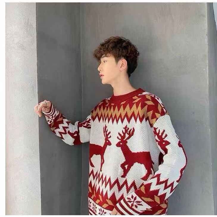 Áo Sweater Dệt Kim Dáng Ôm Thời Trang Thu Đông Phong Cách Hàn Quốc Cho Nam Và Nữ