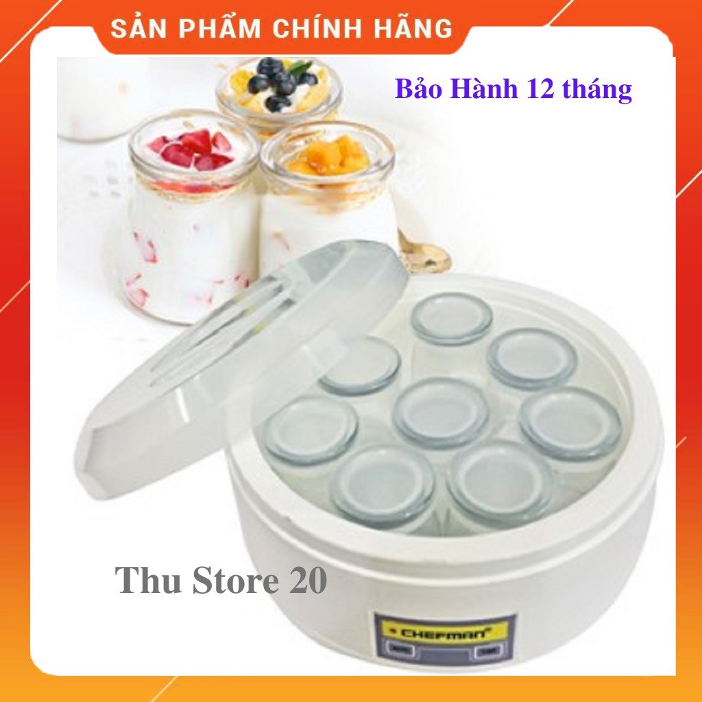 Máy Làm Sữa Chua Chefman 8 Cốc Thủy Tinh Hàng Chính Hãng Bảo Hành 12 Tháng