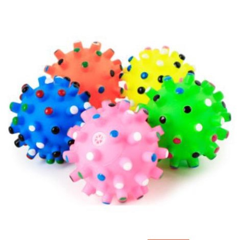 Đồ chơi chó mèo bóng nhựa có gai corola kêu chip chíp - đồ chơi cho chó