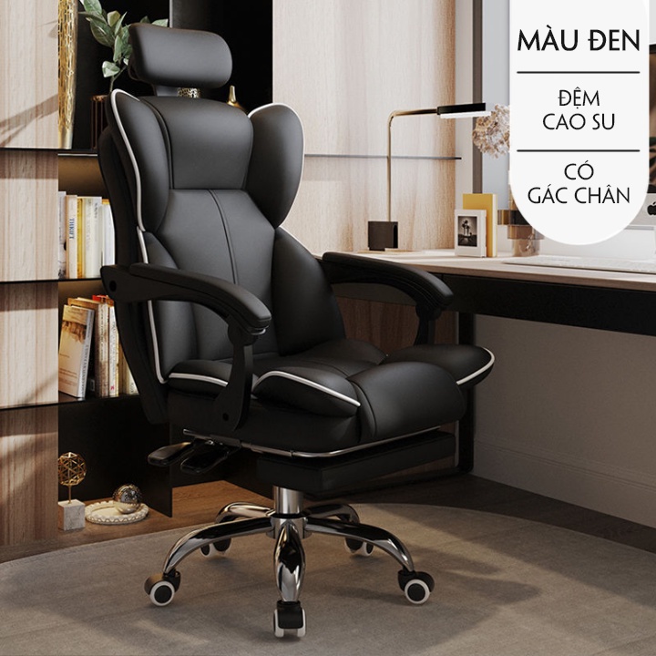 Ghế Xoay Văn Phòng Bọc Da Có Gác Chân, Có Ngả Lưng Để Nghỉ Trưa Omega M104 – Ghế Giám Đốc Giá Tốt