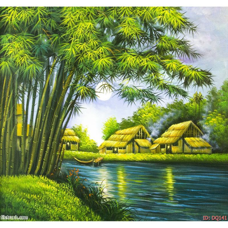 Tranh Quê Hương kích thước theo yêu cầu