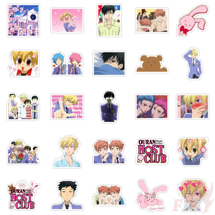 Set 100 miếng dán phong cách anime Ouran High School Host Club Series A - Fujioka Haruhi thời trang hỗn hợp DIY