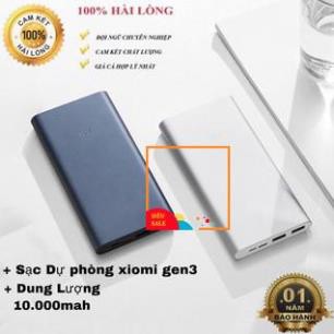 Sạc Dự Phòng Xiaomi MiGen 3 Dung Lượng 10000mAh Sạc Nhanh - 2 Cổng USB cục sạc dự phòng xiaomi dung lượng 10000mah