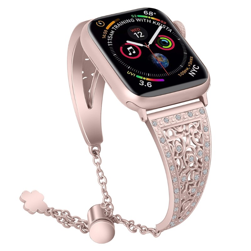 Dây Đeo Kim Loại Đính Đá Cho Đồng Hồ Thông Minh Apple Watch 38 / 40 mm 42 / 44 mm